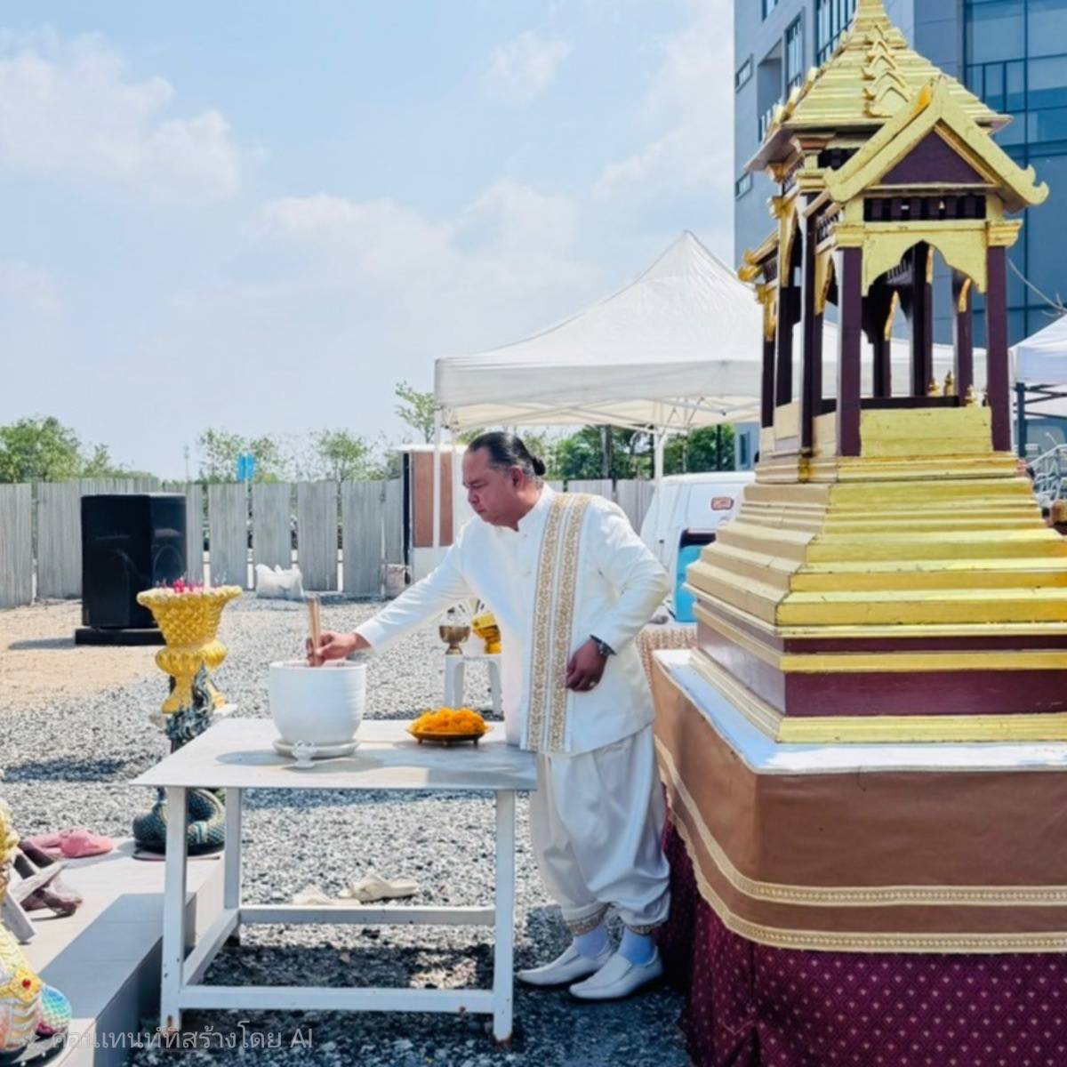 พิธีบวงสรวงศาลเจ้าแม่ตะเคียนเงิน เจ้าแม่ตะเคียนทอง โครงการแพรกษาอินดัสเทรียลล์